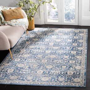 مجموعة SAFAVIEH Brentwood مقاس 2 × 14 بوصة أزرق داكن / كريمي BNT896N سجادة مزخرفة بالزهور غير قابلة للتساقط لغرفة المعيشة وغرفة النوم in Kuwait