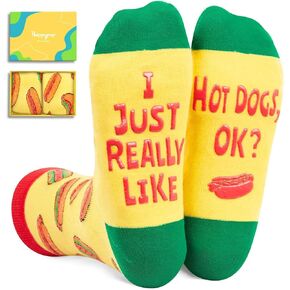 HAPPYPOP Funny Hot Dog Socks Men Women, Novelty Hot Dog Gifts, Food Socks in Kuwait