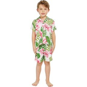 Boy Hawaiian Shirt or Cabana Set in Blue Sunset in Kuwait