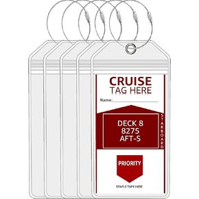 5 Pack Cruise Luggage Tags for Royal Caribbean Ships and Celebrity, Clear Tags Cruise Travel Essentials for 2023-2024 (5) in Kuwait