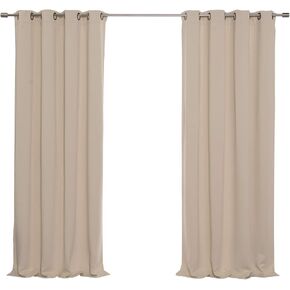 Best Home Fashion Premium Flame Retardant Thermal Insulated Fire Retardant Blackout Curtain - Antique Bronze Grommet Top - Grey - 52" W x 84" L - (2 Panel) in Kuwait
