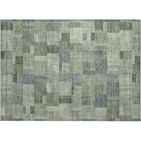 Addison Rugs Chantille ACN639 Green 2'3" x 7'6" Indoor Outdoor Hallway Runner Rug, Stain Resistant Washable Kitchen Area Carpet for Bathroom, Laundry and Bedroom Rug in Kuwait
