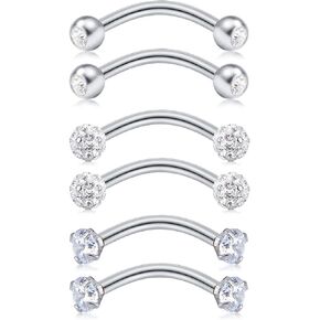 MODRSA روك ثقب المجوهرات أقراط الرخ للنساء حلقات الحاجب الجراحية الصلب العمودي Labret مجوهرات 16 جرام 14 جرام منحني الحديد دافئ Daith سطح الزنمة ثقب المجوهرات الفضة الذهب in Kuwait