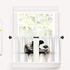 Christmas Cute Snowman Kitchen Tier Curtains for Windows,Snowman Face Let It Snow Buffalo Blackout Valances Multilayer Polyester Window Treatments for Kitchen 2 Pack 26X24 Inches in Kuwait