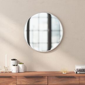 Taylor & Logan Julianne 24" Round Black Metal Framed Wall Mirror - Large Accent Mirror for Bathroom, Vanity, Entryway, Dining Room, & Living Room in Kuwait