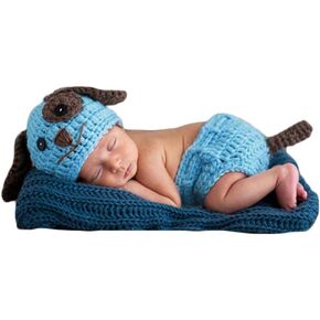Newborn Baby Photography Props Boy Girl Photo Shoot Outfits Crochet Knitted Puppy Hat Shorts Photography Shoot in Kuwait