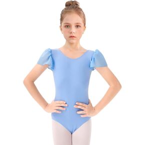 Bezioner Ballet Leotards for Girls Short Sleeve Girls Dance Leotards Toddler Gymnastics Leotards for 3-11 Years in Kuwait