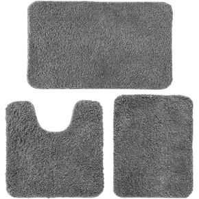 MIULEE 3 Pieces Bathroom Rugs and mats Sets Extra Thick Non Slip Microfiber Bath Mats and U-Shaped Contour Toilet Rug for Bath Room Floor Restroom,20"x30"+16"x24"+20"x20", Teal in Kuwait