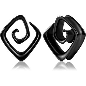 DOEARKO 2PCS Fashion Spiral Simple Saddle Plugs Saddle Hangers for Stretched Lobe Ear Tunnels Gauge Plugs Piercing Body Jewelry in Kuwait