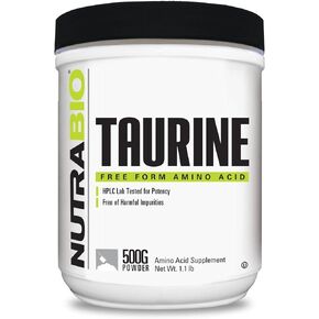 NutraBio Taurine Supplement Powder, Better Energy Levels & Digestion, Reduce Muscle Cramps, 500 Grams - 1000mg Serving in Kuwait