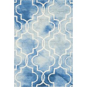 مجموعة SAFAVIEH Dip Dye Collection 2'3" x 6' أزرق/عاجي DDY676G سجادة عداء مصنوعة يدويًا بألوان مائية مغربية من الصوف الفاخر in Kuwait