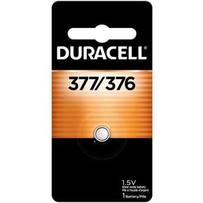 Duracell 376/377 Silver Oxide Button Battery, 1 Count Pack, 376/377 1.5 Volt Battery, Long-Lasting for Watches, Medical Devices, Calculators, and More in Kuwait