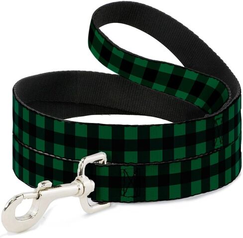 Dog Leash Buffalo Plaid Black Green 4 Feet Long 1.0 Inch Wide in Kuwait