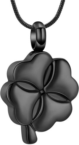 VCCWYQK Cremation Jewelry Memorial Urn Necklace for Ashes Lucky Four-Leaf Clover Urn Pendant Necklace Ashes Keepsake for Women,Men in Kuwait