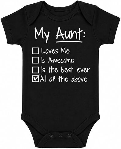 CBTwear My Aunt Loves Me and All of the Above - Cute Infant One-Piece Baby Bodysuit in Kuwait