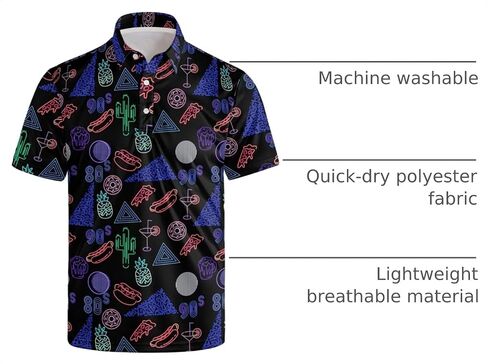 Mens Golf Shirt Dry Fit Casual Short Sleeve in Kuwait