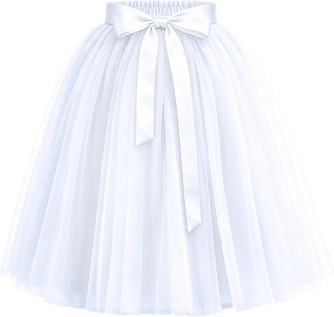 Zcaynger Girls Tulle Skirt Tutu Dancing Dress 5-Layer Fluffy with Ribbon… in Kuwait