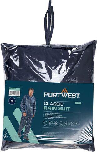 Portwest L440 Waterproof Essentials Protective Rainsuit (2 Piece Suit) Navy, X-Large in Kuwait