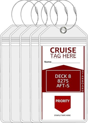 5 Pack Cruise Luggage Tags for Royal Caribbean Ships and Celebrity, Clear Tags Cruise Travel Essentials for 2023-2024 (5) in Kuwait