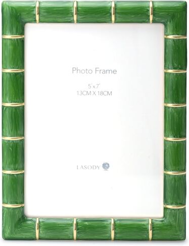 LASODY 5x7 Gold Metal Bamboo Design Picture Frame Green Photo Frame Tabletop Picture Frame in Kuwait
