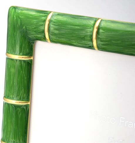 LASODY 5x7 Gold Metal Bamboo Design Picture Frame Green Photo Frame Tabletop Picture Frame in Kuwait