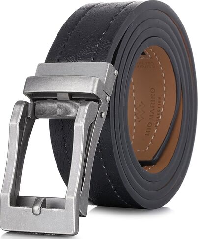 Marino Men's Comfort Click Ratchet Belt Casual Leather Belt for Men - Automatic Linxx Buckle, 1 3/8" Wide - Elegant Gift Box in Kuwait