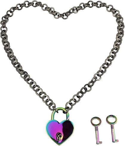 Succuba Padlock Necklace Chain Collar Choker with Two Keys and Box for Women,Girls and Men in Kuwait