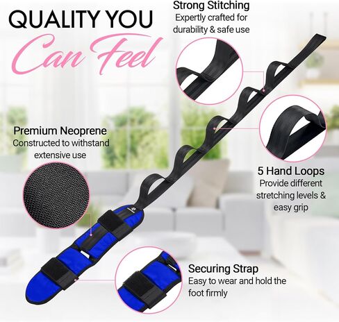 Zenmarkt Foot and Calf Stretcher for Physical Therapy - Stretching Strap For Plantar Fasciitis, Heel Spurs, Foot Drop, Achilles Tendonitis & Hamstring - Yoga Foot & Leg Stretch Strap in Kuwait