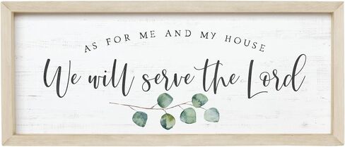 سيمبلي سساد, انك إطار مزرعة 10 بوصة × 24 بوصة لافتة - As for Me and My House, We Will Serve The Lord in Kuwait