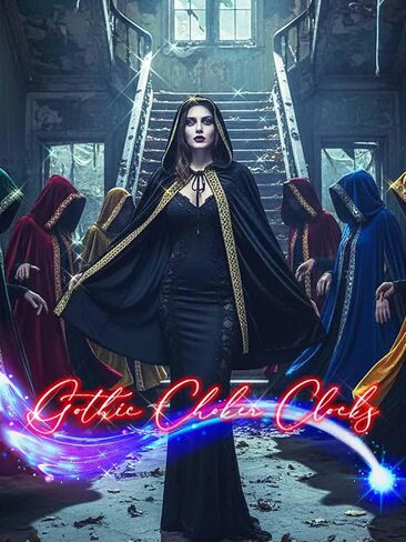 Unicra Hooded Cloak Unisex Adult Velvet Cloak with Gold Sequin Long Cape Halloween Costume Cosplay Party Cape for Women Men in Kuwait