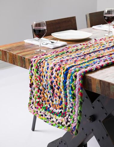 Unique Loom Braided Chindi Collection Area Rug - Layer (2' 6" x 6' 1" Runner, Green/ Hunter Green) in Kuwait