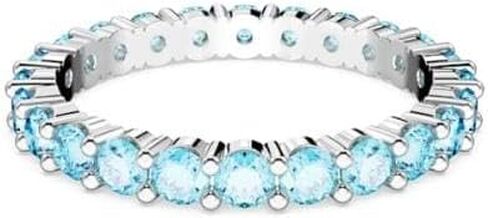 SWAROVSKI Matrix Ring, Aquamarine-Blue Crystals on a Rhodium Finished Band in Kuwait