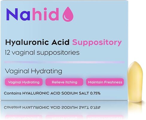 Nahid Vaginal Moisturizing Suppositories | 15 mg Hyaluronic Acid | Long-Lasting 72-Hour Hydration | pH-Balanced Formula for Vaginal Dryness | Menopause & Hormonal Changes | 12 Inserts | 1 Pack-0806-1 in Kuwait