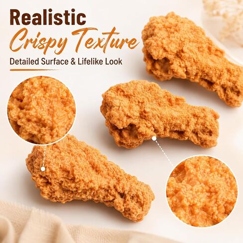 5 Pcs Simulated Chicken Legs Fake Food Model Simulated Model Lifelike Fake Fried Chicken Kitchen Home Party Decoration Display Photography Props in Kuwait