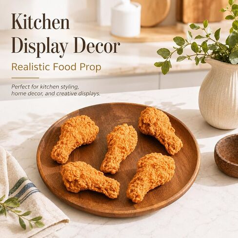 5 Pcs Simulated Chicken Legs Fake Food Model Simulated Model Lifelike Fake Fried Chicken Kitchen Home Party Decoration Display Photography Props in Kuwait