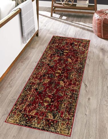 Unique Loom Saturn Collection Area Rug - Ion (2' 7" x 14' 1" Runner, Green/ Beige) in Kuwait