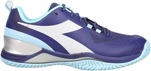Diadora Women's Blushield Torneo 2 Clay Tennis Shoes White and Blueprint in Kuwait