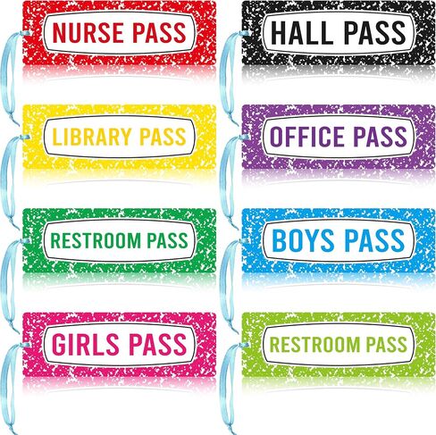 BeYumi 8Pcs Jungle Animals Magnetic Student Hall Passes Waterproof Resuable Bathroom Restroom Library Nurse Office Boys Girls Passes Animal Print Classroom Pass Card Set for Elementary School Teacher in Kuwait