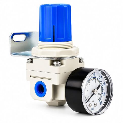 BLCH 1/4" NPT Air Pressure Regulator - Air Regulator for Compressor,Air Compressor Regulator Air Drying System AR2000-02 Gauge 0-160 PSI in Kuwait