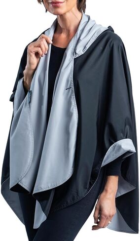 RainCaper Womens Rain Cape Poncho Coat Jacket with Hood Reversible Gorgeous Ultrasoft in Kuwait