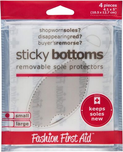 Sticky Bottoms: removable sole protectors, clear (4 pieces small: 4 x 5 inches) in Kuwait