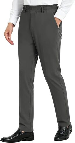 LETAOTAO Mens Elastic Waist Pants for Seniors High Stretch Expandable Waist Pants for Elderly with Magnet Button in Kuwait
