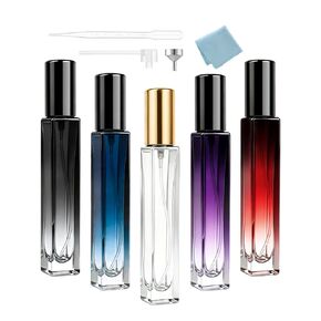 Elfenstall - Thick Glass 5pcs 10ml 1/3oz Gold Spray Bottle Refill Perfume Hydrating Fragrance Fine Mist Atomizer Cosmetic Container Round Tube Party Makeup Tool Travel Gift Sample in Kuwait