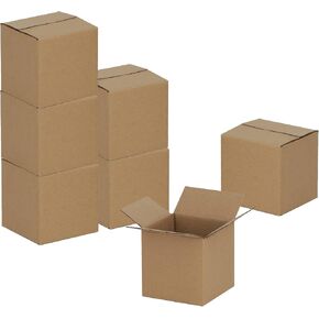 4x4x4 inches Shipping Boxes 50 Pack, Kraft Corrugated Small Cardboard Boxes for Mailing Packing, Brown in Kuwait