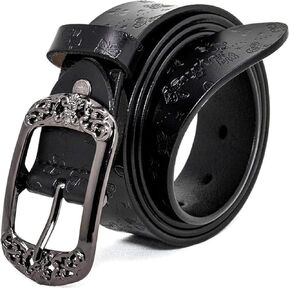IWFTC Butterfly Belts Womens Leather Belts for Jeans Black Brown Cowgirl Butterfly Embossed Belt and Buckle Elegant Gift Box in Kuwait