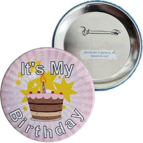 Secure ID It's My Birthday Button, Button Pin for the Birthday Girl or Birthday Boy, Birthday Pin for Adults, Kids, Men, and Women in Kuwait