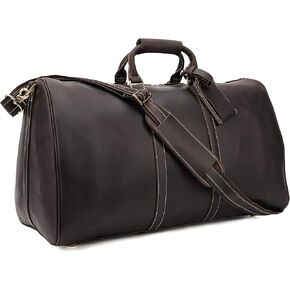 حقيبة Polare Ambassador Style Retro Weekender مقاس 23 بوصة للأمتعة الليلية مصنوعة من جلد محبب بالكامل وسحابات YKK ممتازة in Kuwait