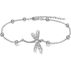 LeCalla 925 Sterling Silver Anklets for Women | Adjustable Chain & Beaded Ankle Bracelets | Women's Ankle Bracelets Foot Jewelry Gifts Beach Jewelry for Summer in Kuwait