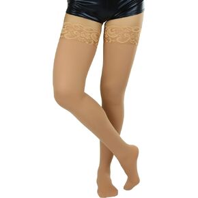 ToBeInStyle Women's Wide Lace Top Band Thigh Hi Stocking in Kuwait