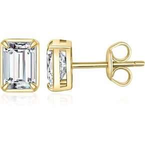JewelryPalace قطع الزمرد 1ct مكعب زركونيا أقراط سوليتير للنساء، 925 الفضة الاسترليني 14k الأبيض الأصفر ارتفع الذهب أقراط مطلية لها، الكلاسيكية مقلد الماس أقراط مجموعات المجوهرات in Kuwait